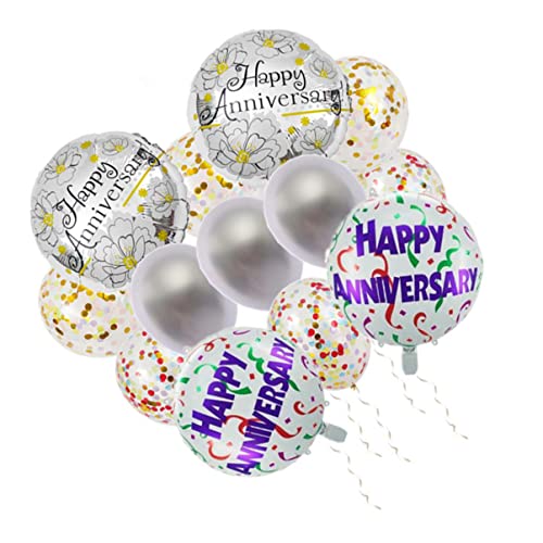 SHOWERORO 13PCs Happy Anniversary Ballons Set Latex Druck Ballons für Hochzeit Party Dekorationen von SHOWERORO