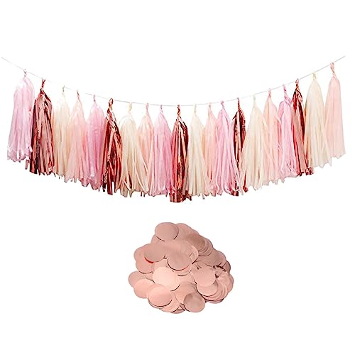 SHOWERORO 1 Satz Dekor Konfetti büro dekoration office decoration party geschenkkarten roségoldenes Dekor Hochzeitsdekoration selber machen Anhänger Hochzeitskonfetti bunte Quaste von SHOWERORO