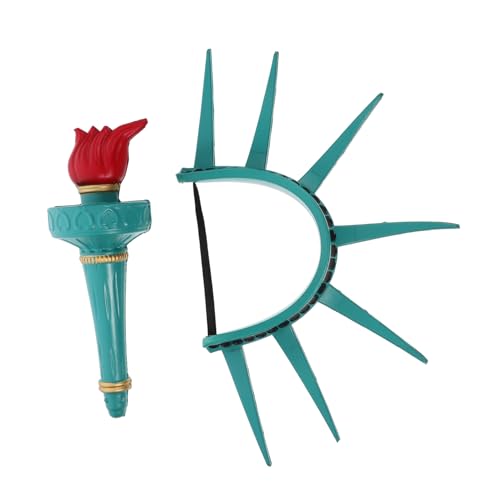 SHOWERORO 1 Satz Kopfband Der Freiheitsstatue Patriotischer Trachtenhut Fackel „lady of Liberty“. Accessoire Zum Unabhängigkeitstag Zylinder Der Amerikanischen Flagge Freiheitsstatue Hut Pu von SHOWERORO