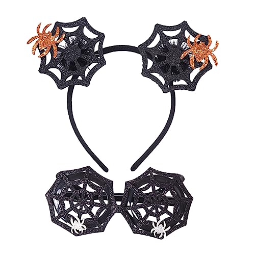 SHOWERORO 1 Satz Spinnennetz-Stirnband Party-Stirnband spinnennetz brille halloween haarschmuck halloween kopfschmuck schnapsgläser Halloween-Brille Halloween-Party-Requisiten Plastik von SHOWERORO