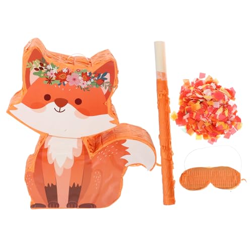 SHOWERORO 1 Set Kleine Fuchs Pinata Für Kindergeburtstagsfeiern Tierthema Partygeschenke Ausfüllbares Papierspielzeug Für Süßigkeiten Leckereien Fuchs Partydekorationen Lustige von SHOWERORO