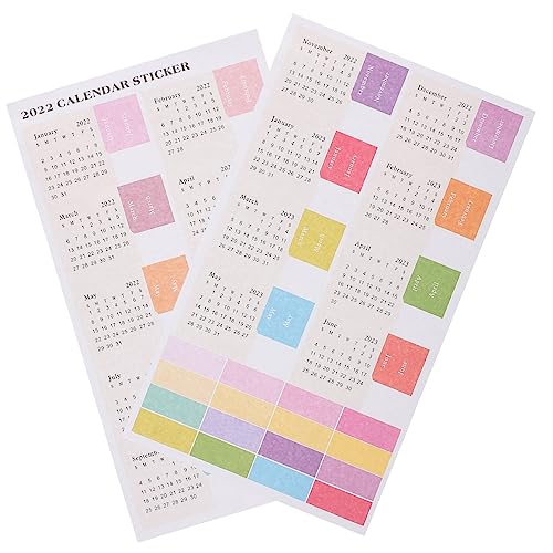 SHOWERORO 10 Blätter Index-Tabs kalender sticker aufkleber kalender index sticker Kita-Etiketten Planer-Aufkleber Planer-Tabs für den täglichen Gebrauch Aufkleber für Büroplaner Klebe papier von SHOWERORO