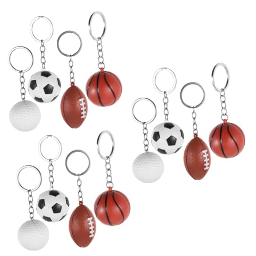 SHOWERORO 12 Stk Sportperiphere Sportball Schlüsselanhänger Hängende Ornamente Golfballspiel-souvenir Fußball-schlüsselanhänger Spiele Belohnungen Fußball Schlüsselanhänger Plastik von SHOWERORO