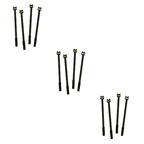 SHOWERORO 12 Stk gel pen kugelschreiber Schreibwarenset kettelstifte ballpoint pen schreibwaren set kugleschreiber schwarze Tintenstifte Katzen Stifte Gelstifte für Katzen 0,5 mm Gelstifte von SHOWERORO