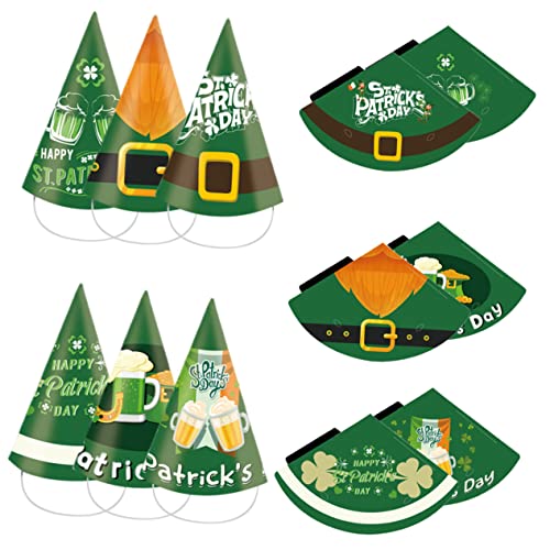 SHOWERORO 12St Irisches Festival Hut st. Patricks Day Kopfschmuck St Patrick Kostüm st patricks day dekoration st.patricks day accessories st. Patrick's Day Hut Festival-Kopfbedeckung Papier von SHOWERORO