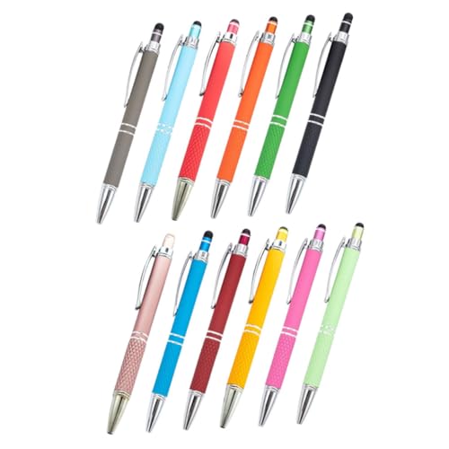 SHOWERORO 12St Kugelschreiber aus Metall Kugelschreiber mit Stylus Retractable Kugelschreiber metallkugelschreiber Klick Kugelschreiber Office-Gel-Tintenstifte Regenbogenstifte Schreibstifte von SHOWERORO