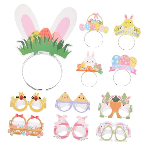 SHOWERORO 12St Ostern Stirnband igelkostümkinder ostern für ostern lustige brillen Osterhaarreifen ostern haarband entzückende brille für kinder Osterbrille Papier von SHOWERORO