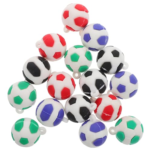 SHOWERORO 16St Fußball-Anhänger sport ball fußball Zubehör Fußball Sportballdekoration Fußball für PVC Fußball DIY Fußball Zubehör kleiner Fußball Sportanhänger für Armbänder PVC-Weichkleber von SHOWERORO