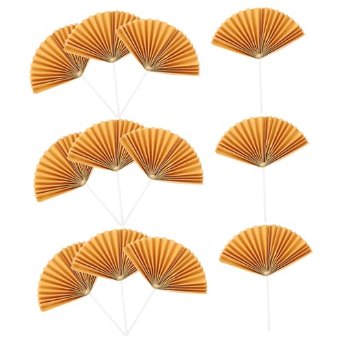 SHOWERORO Party Dekorative Fan Kuchen Picks 16 Stücke Geformt Cupcake Topper Elegante Papier Fan für Geburtstag Hochzeit Urlaub von SHOWERORO