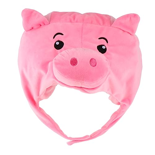 SHOWERORO 1stk Süße Kopfbedeckung Gefüllte Puppenkopfbedeckung Plüsch-cartoon-puppenhut Plüsch-schweinchenmütze Schweinehut-mädchen One-size-kappe Schweinehüte Für Männer Rosa Kurzer Plüsch von SHOWERORO