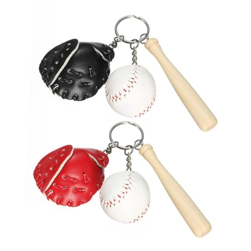 SHOWERORO 2 Satz Baseball-anzug Lipgloss-schlüsselanhänger Baseball-modell-schlüsselanhänger Neuheit Lustiger Schlüsselanhänger Personalisierter Baseball-schlüsselanhänger Mini-baseball Pu von SHOWERORO