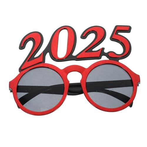 SHOWERORO 2025 2024 Brillen Fotokabinen-Requisiten für das neue Jahr Partybrille 2024 Sonnenbrille festival brille fokus brille Party-Brillen-Dekore Partygeschenke für das neue Jahr Stk rot von SHOWERORO