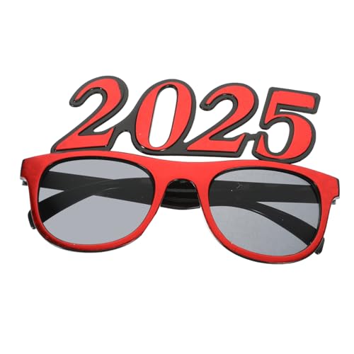 SHOWERORO 2025 -requisiten Für Das Neue Jahr Neujahrsparty-brille Partybrillen Nummer Sonnenbrille Silvester-party-sonnenbrille Neuartige Sonnenbrille Abschlussbrille Stk Rot von SHOWERORO