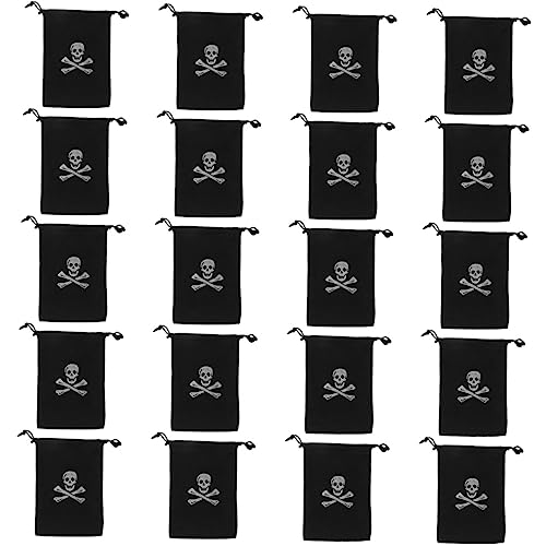 SHOWERORO 20St Piratenbeutel mit Kordelzug Piraten-Leckerli-Taschen Tasche mit Kordelzug halloween tasche halloween bag Schmuckbeutel mit Kordelzug zarter Beutel mit Kordelzug Polyester von SHOWERORO