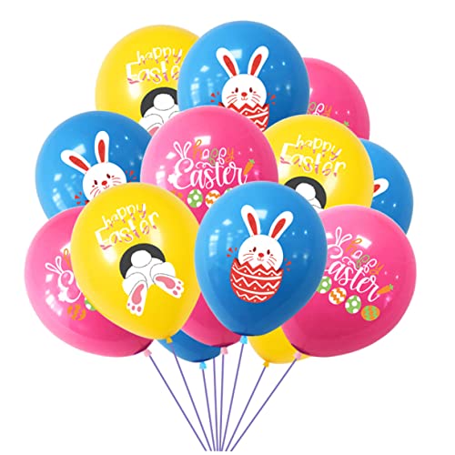 SHOWERORO 24 Stück Ostern Latexballons Mit Osterhasen Und Eierdruck Perfekte Dekoration Für Ostern Geburtstage Und Partys Bunte Ballons Für Festliche Anlässe von SHOWERORO