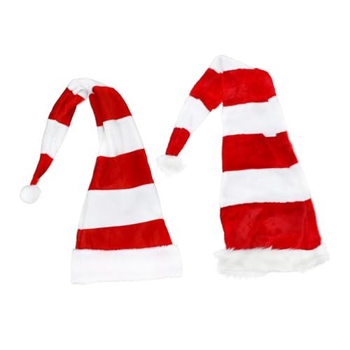 SHOWERORO 2St Weihnachtsmütze Kinderhüte Weihnachtsstrickmütze mit Lampe Urlaub Weihnachtsmann Plüschmütze weihnachten kleidung weihnachtsbekleidung Hut- Tanzkleiderhüte Stoff rot von SHOWERORO