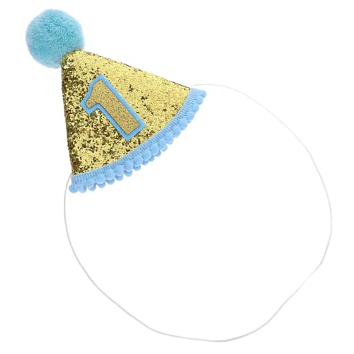 SHOWERORO 2St funkelnder Partyhut kindermütze kinder kappe Elastisches Band kinder hut Partyaccessoire Turban-Stirnband Miniaturdekoration Glitzerstirnbänder für damen Glitzer-Partyhut Blue von SHOWERORO