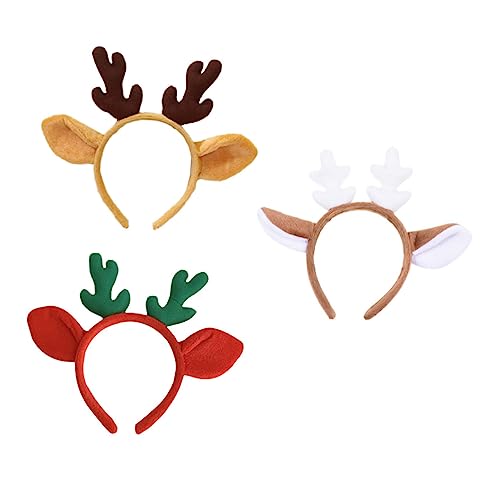 SHOWERORO 3St Geweih Stirnband Geweih Kostümzubehör Weihnachtsparty-Kopfreifen Geweih Weihnachtshaarbänder christmas haarreif christmas headband Partyzubehör Plüsch-Kopfbedeckung von SHOWERORO