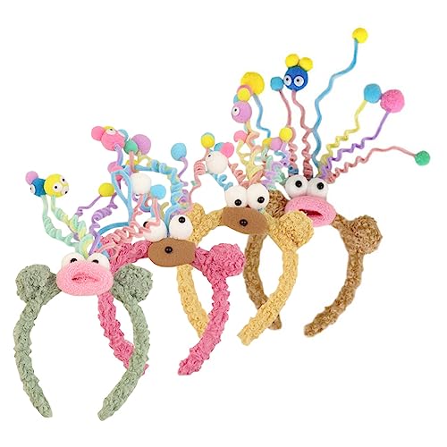 SHOWERORO 4 Stück Monster-Stirnband Monster-Kopfbedeckung Haarbänder für Mädchen süßes Stirnband Cartoon-Haarbänder haarband hair-band Kopfschmuck für Mädchen Kawaii-Stirnband Stoff von SHOWERORO