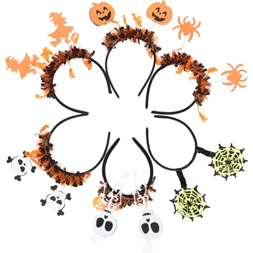 SHOWERORO 6 Stück Halloween Kostüm Stirnbänder Halloween Kopfbedeckung Halloween Geister Stirnband Halloween Haarband Cosplay Stirnbänder Halloween Haar Accessoires Halloween von SHOWERORO