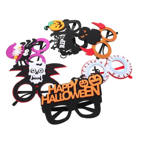 SHOWERORO 6St Halloween-Brillen rahmen Halloween-Partygeschenke Abschlussballbrille halloween pumpkin halloweenkürbis schnapsgläser skurrile Kostümrequisite Brille in lustiger Form Vlies von SHOWERORO