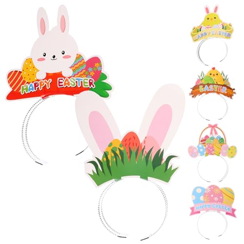 SHOWERORO 6St Ostern Stirnband fasching haarreif ostern haarschmuck Ostern Haarreifen ostergeschenkideen Haarschmuck Ostern Stirnband für Kinderpartys Osterstirnband für Mädchen Papier von SHOWERORO