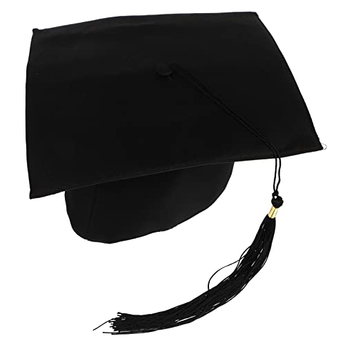 SHOWERORO Abschluss Junggesellen hut Abschlusshüte Kappen 2022 Abschlüsse abschlussfeier graduation cap Bachelor-Abschlusshut Abschlusskappen Dekorationen Polyester Black von SHOWERORO