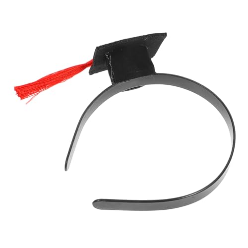 SHOWERORO Abschlusskappe Stirnband Junggesellen-Haarband Party-Stirnbänder Graduierung Haarschmuck Grad-Haar-Accessoires Mini-Absolventenhut Abschlusshut Stirnband Grad Stirnband gefühlt rot von SHOWERORO