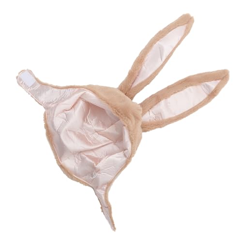 SHOWERORO Gorro Hase Plüsch Piratenhut Kostüm Hut Hasenohren Hut Für Party Perücke Hundemütze Gesicht Kahle Kappe Fursuit Hut Mit Hasenohren Albern Verrückter Hut Light Brown Pp-baumwolle von SHOWERORO