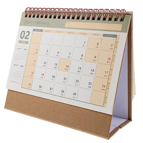 SHOWERORO Tischkalender 2024 Goldfarbener Brief Notizblock Täglicher Tischkalender-stil von SHOWERORO