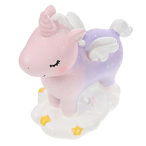 SHOWERORO Kuchendekorationsverzierungen Cupcake-Topper tierische Actionfiguren Zahlenspielzeug spielzeug für kinder kinderspielzeug Geburtstagstorte Topper Cartoon-Einhorn Harz Rosa von SHOWERORO