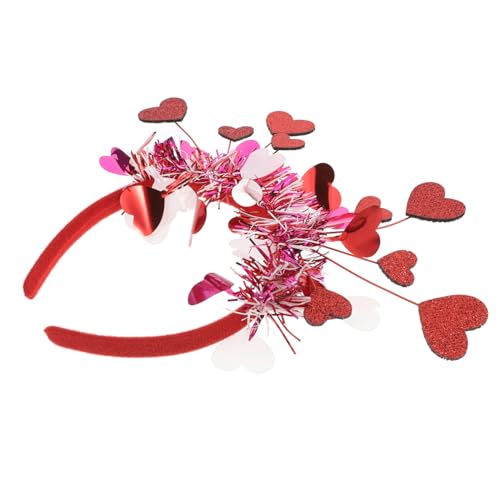 SHOWERORO Liebe Stirnband Valentinstags-stirnbänder Für Frauen Valentinstag Zubehör Valentinstag Herz Stirnbänder Haarschmuck Zum Valentinstag Individuelles Party-stirnband Plastik Rot von SHOWERORO