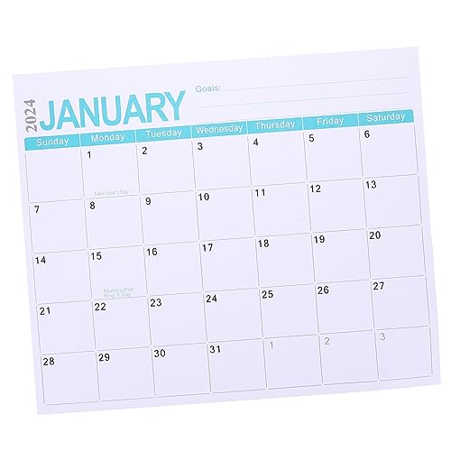 SHOWERORO Magnetischer Notizblock Für Den Kühlschrank Digitaler Wecker Kalender-whiteboard Für Die Wand Briefe Ans Schwarzes Brett Vertikaler Englischer Kalender Großer Kalender Blue Papier von SHOWERORO