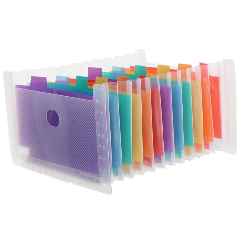 SHOWERORO Ordnercontainer aufbewahrungsdose storage boxes ablageboxen gestängetasche Büro-Organizer Dateien Schlüsselanhänger aus Filz groß Rechnungsorganisator Akkordeon-Datei-Organizer PVC von SHOWERORO