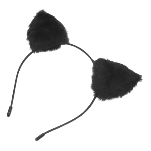 SHOWERORO Stirnband Mit Katzenohren Fuchs Kostüm Pelzstirnbänder Für Frauen Stirnband Mit Schwarzen Ohren Katzenohren Schwarz Katzenohren-clips Erwachsene Katzenohren Eisen Black von SHOWERORO