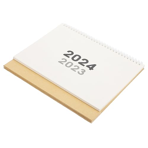 SHOWERORO Tischkalender 2024 Kleiner Schreibtisch Spule Spiralkalender Monatskalender Für Den Täglichen Gebrauch Bürodekoration Feng-shui-kalender Staffelei-flip-kalender Planke Papier von SHOWERORO