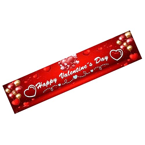 SHOWERORO Valentinstag-Banner hochzeitsdeko hochzeitsbanner wedding decor Faltbare Banner Herzen Wimpelkette Festival Partei hängender Anhänger Partydekoration liefern Polyestertuch rot von SHOWERORO