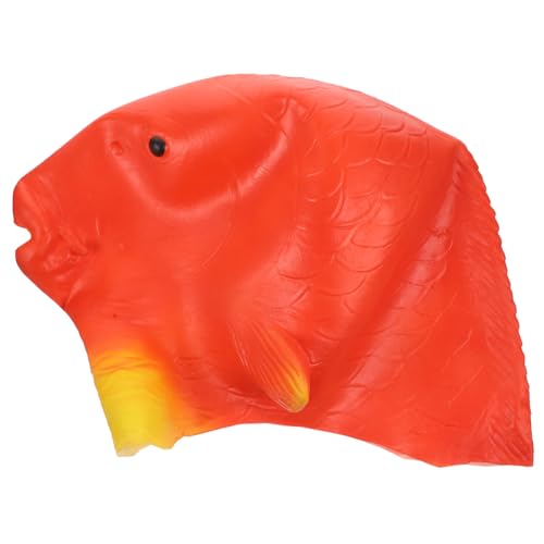 SHOWERORO halloween costume halloween kleidung halloween mask faschingsmasken Festliche Dekoration Fisch Kostümzubehör Cosplay-Halloween Karpfen-Kopfbedeckung Halloween-Maske Emulsion rot von SHOWERORO