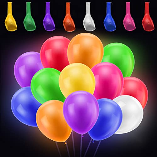 50 pcs Led Luftballons,Leuchtende Luftballons, LED im Dunkeln Ballons,Led Ballons,LED Luftballons Bunte Ballons,Led Blinkende Luftballons,Hochzeit Party,Geburtstag,Party Luftballons von SHOWHEEL