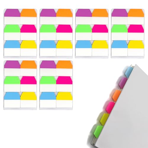 120-Sticky Notes,Seitenmarkierer Klebezettel,Post It Transparent,Klebezettel Klein Für Student Book Notizen Practical,Haftnotizen Klein Verschiedenen Tab Seitenmarker,Selbstklebend Postits- 6 Farben von SHPUJUN