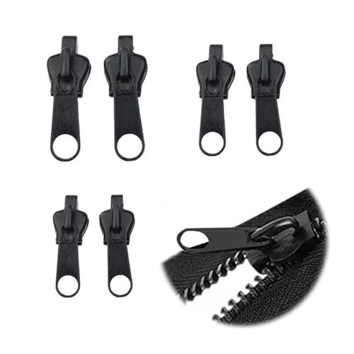 ReißVerschluss Zipper,6stk ReißVerschluss Zieher Schieber Ersatz Set,Instant Fix Zipper,Universal Reparatur Ersatzteile,Rsatzteile Reisverschluss Reparieren,ReisverschlußZipper,Zip für Jacke/Mantel von SHPUJUN