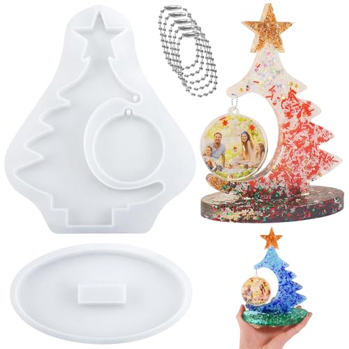 3 teiliges Set weihnachten gießform, 3D Weihnachts Silikonform, weihnachten kerzengießform, Kommt mit 5 Ketten für DIY Fotorahmen, Seife, Kerzenherstellung, geeignet für Weihnachten, Thanksgiving usw von SHRADS