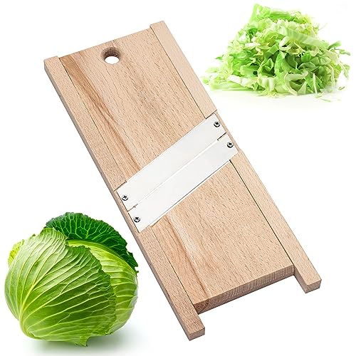 Kohlzerkleinerer aus Holz für Krautsalat (30 x 13 cm) – Kohlreibe für Krautsalat – Kohlhäcksler für Sauerkraut – Slaw Slicer Kohlschneider Shredder – Kohl-Krautsalat-Hobel von SHSH trade group