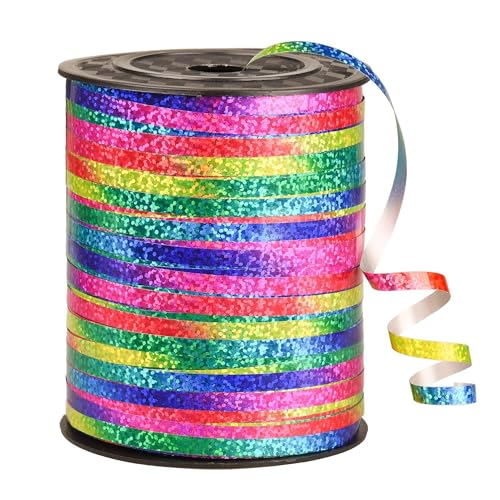 SHSHbuy 1 Rollen Geschenkband Set,Curling Ribbon Rolle,Glitzer Ballonband Bunt,Geschenk Bänder für Wedding Decoration,Verpacken von Geschenken,Luftballon Party Deko Geburtstag(400 Meter/500 Yards） von SHSHbuy