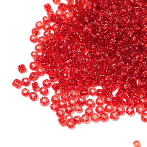 Rocailles Perlen 450g 6/0 4mm Rocailles Seed Beads 5000 Stück Glas Rocailles für DIY-Armbänder Halsketten Ohrringe Perlen für Armbänder Perlen zum Auffädeln Bunte Glasperlen zum Basteln von SHTGOI