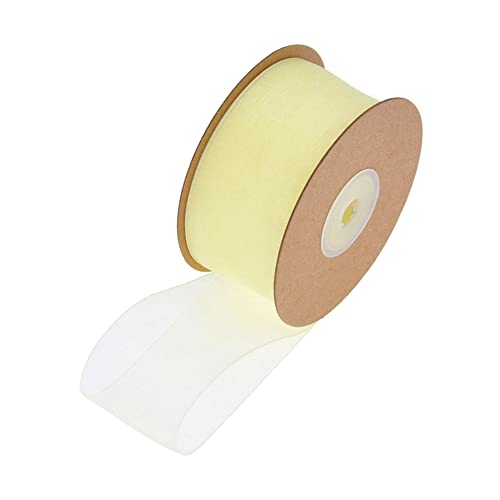 SHTGOI 1 Rolle Organzaband 2,5cm x 22m Organza Bänder Transparentes Schleifenband Chiffonband Geschenkband Chiffon Dekoband Satinband für DIY Geschenkverpackung Blumenstrauß Dekoration Beige von SHTGOI