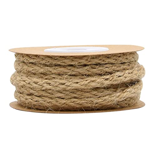 SHTGOI 1 Rollen Hanfseil 5 Yards Bunte Geflochten Juteschnur 5mm Natur Juteseil 8 Stränge Jute Schnur Vintage Baumwollseil Bastelschnur Gartenschnur für Basteln Geschenke Verpackung Jute von SHTGOI