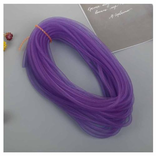 SHTGOI 1 Stück 25m Elastische Mesh Schlauch Basteln 8mm Netz-Rohr Flex Netzschlauch Meterware Kreative Netzschnur DIY Schmuck Zubehör für Schleife Armband Halskette Kränze Handwerk Violett von SHTGOI