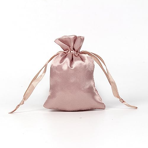 SHTGOI 10 Stück Satinbeutel Kleine Organzasäckchen Seide Schmuckbeutel Hochzeit Säckchen Stoff Bunt Geschenkbeutel Artefakt Tasche mit Kordelzug für Hochzeit Geburtstag Festival Party Champagner von SHTGOI