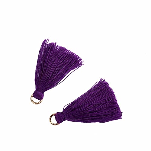 SHTGOI 100 Stück Bunt Mini Quasten 3cm Klein Troddel Handgemachte Baumwolle Troddeln Tassel Anhänger für DIY Handwerk Schmuck Souvenir Zubehör Schlüsselanhänger Lesezeichen Armbänder Lila von SHTGOI